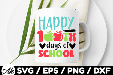 Happy 100th days of school svg SVG akazaddesign 