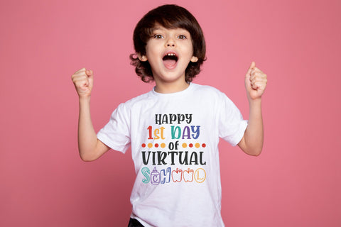 Happy 1st Day Of Virtual School - SVG, PNG, DXF, EPS SVG Elsie Loves Design 