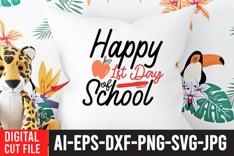 Happy 1st Day School SVG Design SVG BlackCatsMedia 