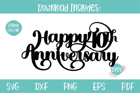 Happy 40th Anniversary Cake Topper SVG | Wedding Anniversary SVG OyoyStudioDigitals 