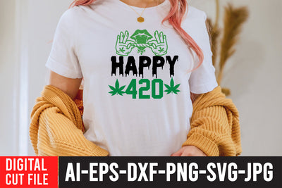 Happy 420 SVG Cut File SVG BlackCatsMedia 