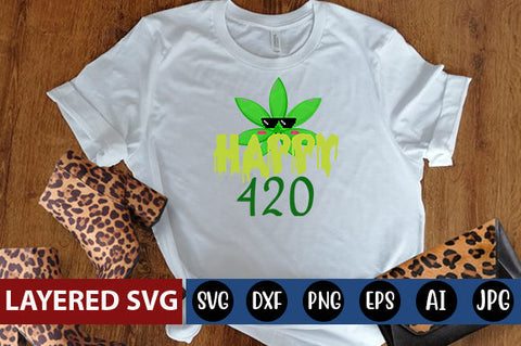 Happy 420 SVG cute file SVG Blessedprint 