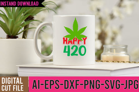 Happy 420 SVG Design, Weed SVG Design,Cannabis SVG Design, Weed SVG | Canna SVG BlackCatsMedia 