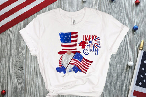 Happy 4th July Gnome Sublimation Sublimation QueenBrat Digital Designs 