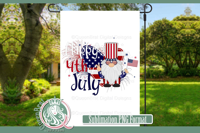 Happy 4th July Gnome Sublimation Sublimation QueenBrat Digital Designs 
