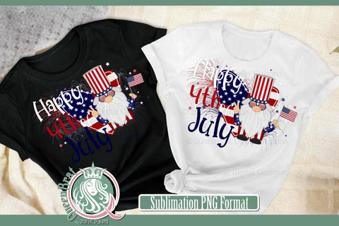 Happy 4th July Gnome Sublimation Sublimation QueenBrat Digital Designs 