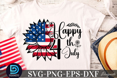 Happy 4th July, Sunflower 4th July SVG SVG DESIGNISTIC 