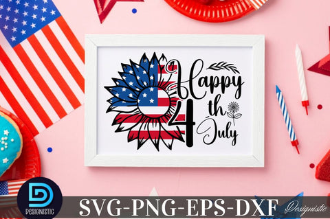 Happy 4th July, Sunflower 4th July SVG SVG DESIGNISTIC 