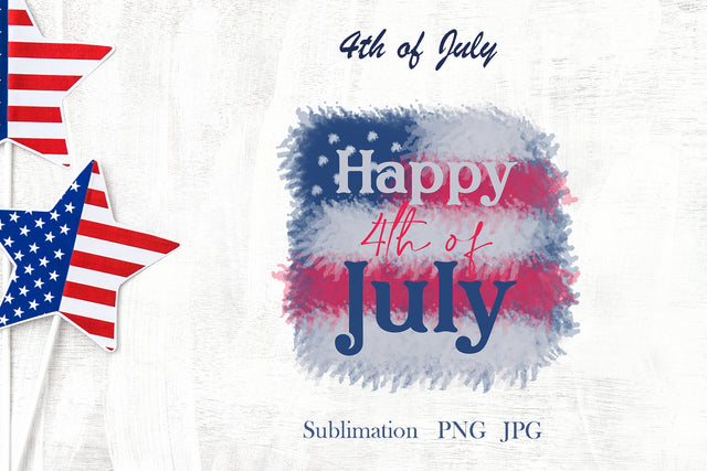 Happy 4th of July, American independence day patriotic quote Sublimation LuckyTurtleArt 