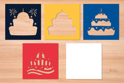 Happy 4th of July Cake- 3D Layered Paper Cut SVG SVG Slim Studio 