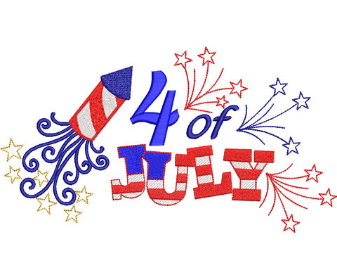Happy 4th of July, Independence Day Embroidery/Applique DESIGNS Canada Embroidery 