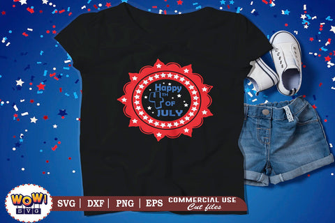 Happy 4th of July Mandala svg png dxf, 4th of July svg, America svg, Patriotic svg, Fourth of July svg, July 4th svg, svg Files for Cricut SVG Wowsvgstudio 