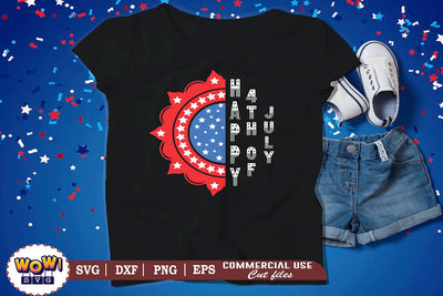 Happy 4th of July Mandala svg png dxf, 4th of July svg, America svg, Patriotic svg, Fourth of July svg, July 4th svg, svg Files for Cricut SVG Wowsvgstudio 