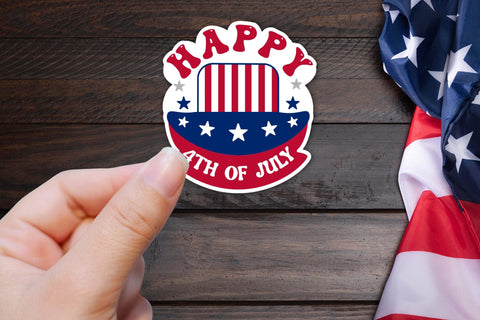 Happy 4th of July Printable Sticker PNG Sublimation CraftLabSVG 