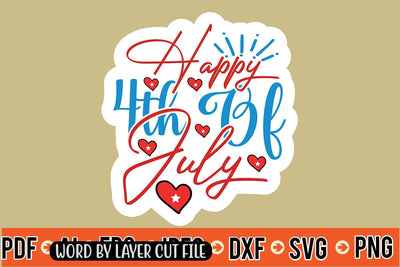 Happy 4th Of July Sticker SVG SVG MStudio 