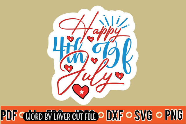 Happy 4th Of July Sticker SVG SVG MStudio 