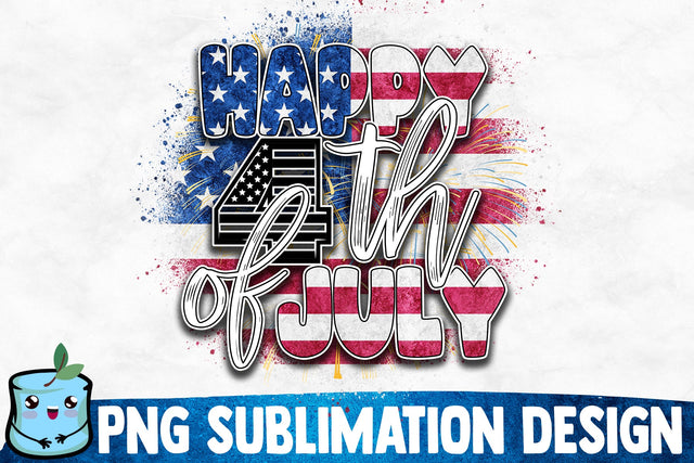 Happy 4th Of July Sublimation Design Sublimation MintyMarshmallows 