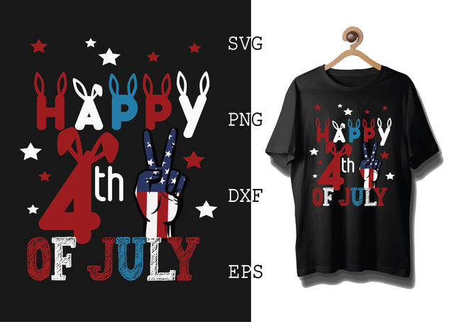 Happy 4th of July Svg, 4th of July File, America Patriotic Svg, Png, Eps, Dxf Files SVG DesignTShirt 