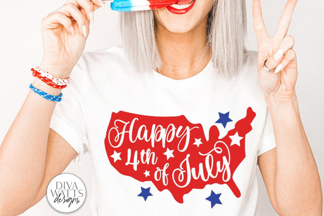 Happy 4th of July SVG | America USA Sign / Shirt Design | DXF and More! SVG Diva Watts Designs 