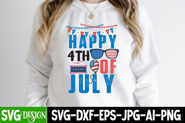Happy 4th Of July SVG Cut File, Happy 4th Of July Sublimation Design, SVGs,quotes-and-sayings,food-drink,print-cut,on-sale SVG BlackCatsMedia 