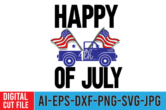 Happy 4th of July SVG Cut File SVG BlackCatsMedia 