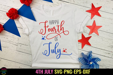 Happy 4th of July SVG I 4th of July SVG I Patriotic SVG PNG SVG Happy Printables Club 