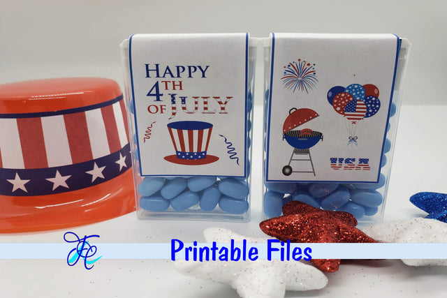 Happy 4th of July - Tic Tac Label 3D Paper Family Creations 