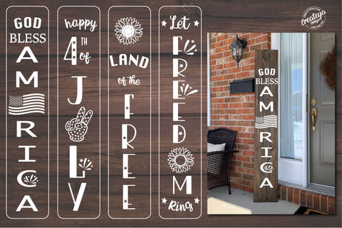 Happy 4th of July, Welcome porch sign svg, Patriotic svg bundle files, American flag svg, Independence day SVG Createya Design 