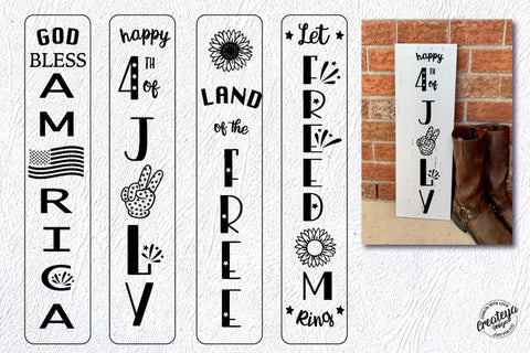Happy 4th of July, Welcome porch sign svg, Patriotic svg bundle files, American flag svg, Independence day SVG Createya Design 
