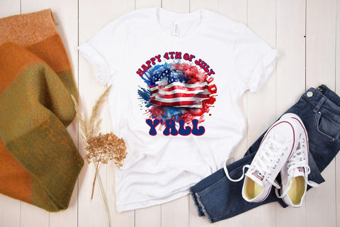 Happy 4th of July Y'all PNG Sublimation Design Sublimation CraftLabSVG 