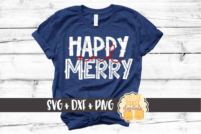 Happy and Merry - Christmas SVG File SVG Cheese Toast Digitals 