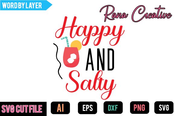Happy And Salty SVG Design SVG BlackCatsMedia 