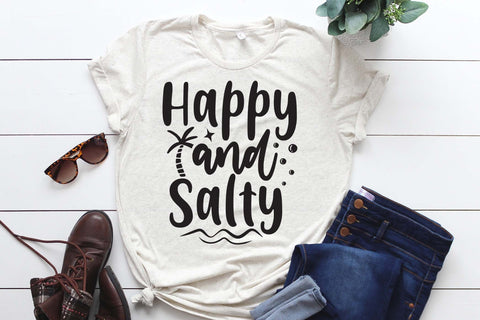 Happy and salty svg,Sunshine svg, Summer vibes svg, Summer t shirt svg, Vacation Svg, Ocean Svg Svg, Beach Svg, Beach t shirt svg, Summer mug svg, Beach time svg, Summer Cut Files, Hello summer svg, Lake time SVG Isabella Machell 