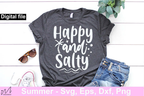 Happy and salty svg,Sunshine svg, Summer vibes svg, Summer t shirt svg, Vacation Svg, Ocean Svg Svg, Beach Svg, Beach t shirt svg, Summer mug svg, Beach time svg, Summer Cut Files, Hello summer svg, Lake time SVG Isabella Machell 