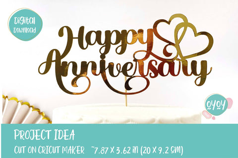 Happy Anniversary Cake Topper SVG | Wedding Anniversary SVG SVG OyoyStudioDigitals 