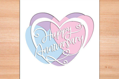 Happy Anniversary Love - 3D Layered Paper Cut SVG SVG Slim Studio 