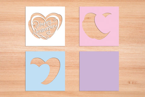 Happy Anniversary Love - 3D Layered Paper Cut SVG SVG Slim Studio 