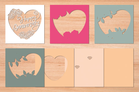 Happy Anniversary Rose - 3D Layered Paper Cut SVG SVG Slim Studio 