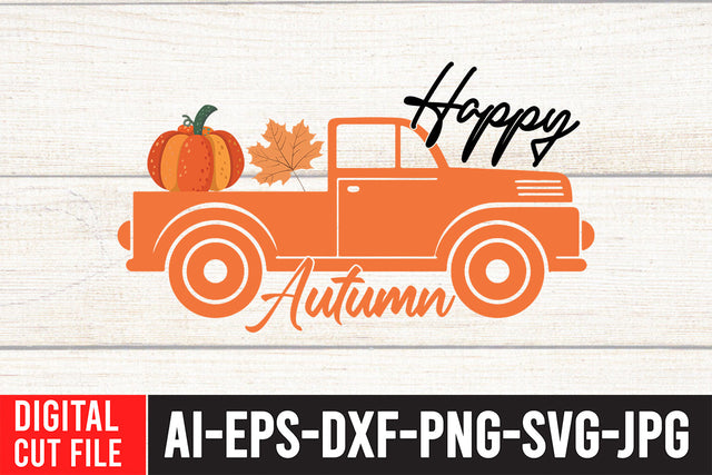 Happy Autumn SVG Cut File SVG BlackCatsMedia 