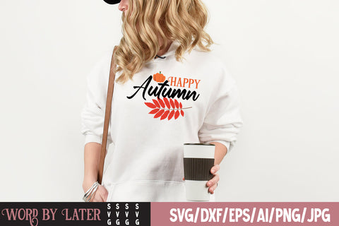 Happy Autumn SVG Cut File SVG BlackCatsMedia 