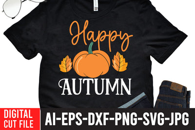 Happy Autumn SVG Design SVG BlackCatsMedia 
