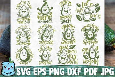 Happy Avocado SVG Bundle SVG MintyMarshmallows 