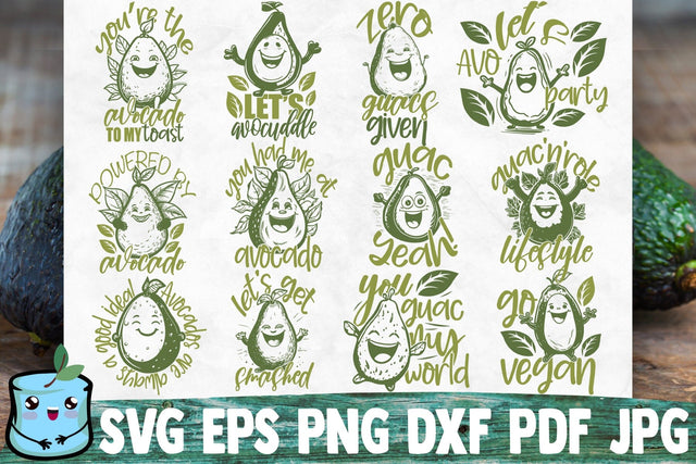 Happy Avocado SVG Bundle SVG MintyMarshmallows 