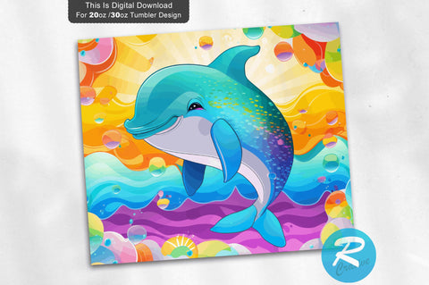 Happy Baby Dolphins 20 oz / 30 oz Tumbler PNG Sublimation Regulrcrative 