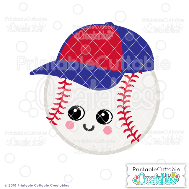 Happy Baseball SVG Printable Cuttable Creatables 