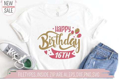 Happy Birthday 16 SVG Creativeart88 