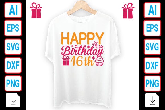 Happy Birthday 16th SVG Craftlabsvg24 