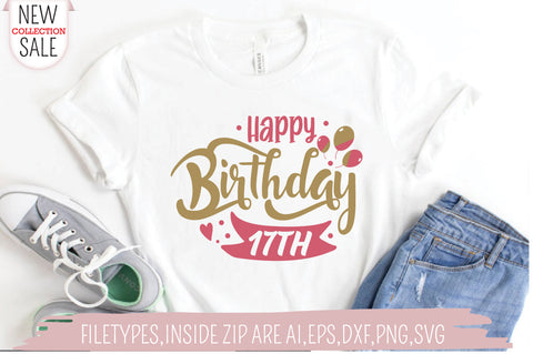 Happy Birthday 17 SVG Creativeart88 