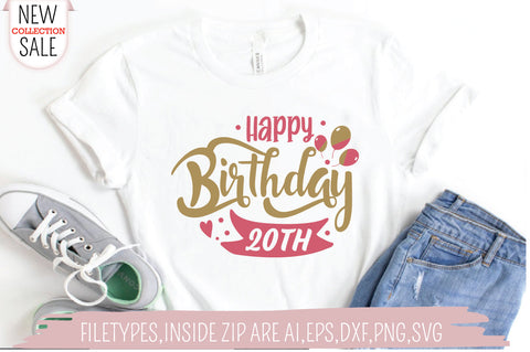 Happy Birthday 20 SVG Creativeart88 