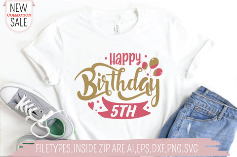 Happy Birthday 5 SVG Creativeart88 